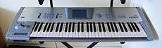 A grey colored synthesizer instrument