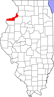 State map highlighting Rock Island County