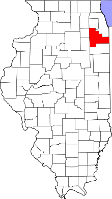 State map highlighting Will County