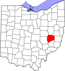 State map highlighting Guernsey County