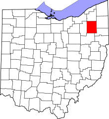 State map highlighting Portage County