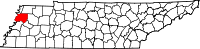 State map highlighting Dyer County
