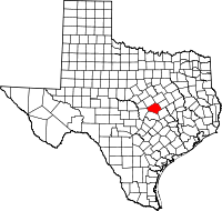 State map highlighting Bell County