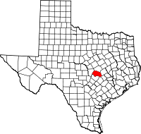 State map highlighting Williamson County